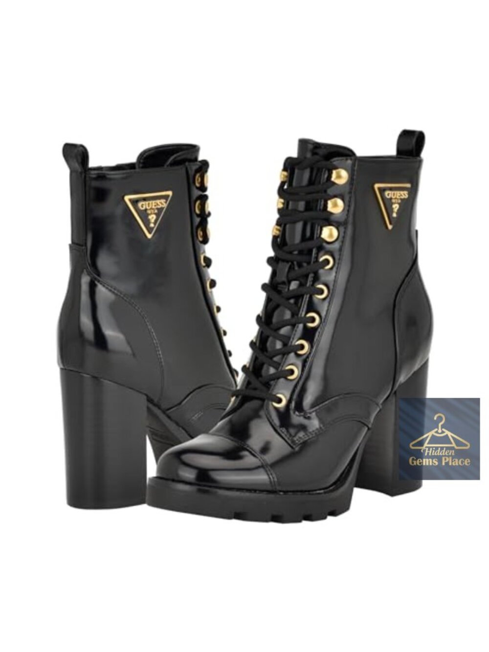 Faux-Leather Chelsea Ankle Bootie Block Heel Lug Sole Slip-On